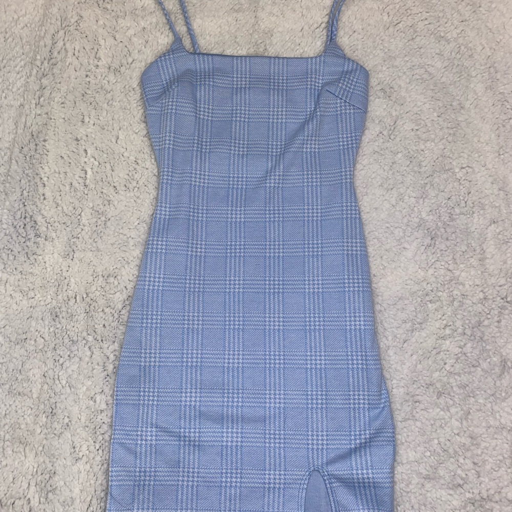 Blue Plaid Women's Dress